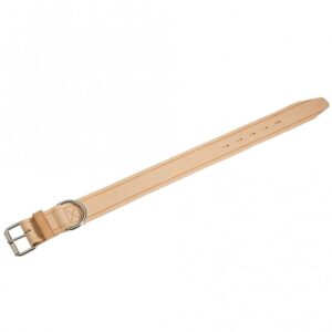 **Optimierte Beschreibung für das Lederhalsband Rondo** Das **Lederhalsband Rondo extra breit (50 mm)** in der eleganten Farbe Natur ist die perfekte Wahl für anspruchsvolle Hundebesitzer. Hergestellt aus hochwertigem **Vollrindleder**, bietet dieses Halsband nicht nur eine hervorragende **Robustheit** und **Widerstandsfähigkeit**, sondern auch eine griffige Oberfläche. Die **genähte Verarbeitung** und die verchromten Beschläge sorgen für zusätzliche Sicherheit und Langlebigkeit. Die Rondo Serie von Karlie bietet eine breite Palette an **Halsbändern**, **Leinen** und **Geschirren**, die sowohl mit als auch ohne Ziernieten erhältlich sind. Besonders hervorzuheben ist der **Tragekomfort** für Ihren Hund, denn das Material ist leicht zu reinigen und pflegen. Einige Modelle sind zusätzlich mit weichem Nappaleder unterlegt, was für eine angenehme Geschmeidigkeit sorgt. Alle Produkte dieser Serie werden in Deutschland gefertigt und zeichnen sich durch ihre **hohe Qualität** und **Langlebigkeit** aus. Entscheiden Sie sich für das Rondo Lederhalsband und erleben Sie den Unterschied!