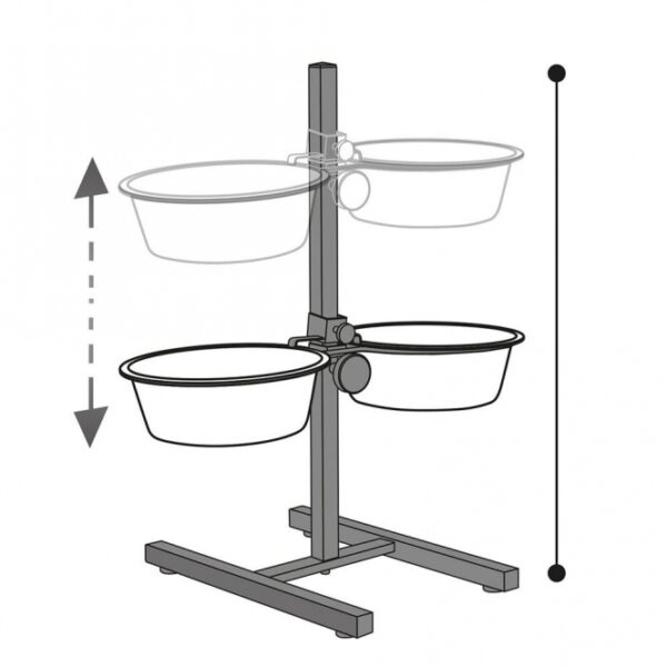 Dieser stabile und höhenverstellbare Futternapfständer für zwei Näpfe ist die ideale Lösung für gesunde Ernährung Ihres Haustiers. Mit einer maximalen Höhe von 60 cm ermöglicht er ein ergonomisches Fressen, das Gelenke schont und die Muskulatur entspannt. Die Lieferung umfasst zwei hochwertige Edelstahlnäpfe, die mit einem Fassungsvermögen von ca. 4 Litern und einem Durchmesser von 21 bis 29 cm perfekt für alle Hunderassen geeignet sind. Investieren Sie in diesen praktischen Futternapfständer und sorgen Sie für eine angenehme Fütterungserfahrung – für glückliche und gesunde Haustiere!