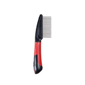 Der **Karlie Flamingo Professional Fellpflegekamm** ist das ideale Werkzeug für die schonende **Fellpflege** Ihres Haustieres. Mit diesem hochwertigen Kamm entfernen Sie mühelos **Staub**, **Schmutz** und **lose Haare**, wodurch das Fell Ihres Tieres glänzend und gesund bleibt. Der ergonomisch gestaltete **Anti-Rutsch-Softgriff** sorgt für einen sicheren Halt und eine bequeme Handhabung, sodass die Fellpflege zum Vergnügen wird. Mit den kompakten Maßen von ca. 21,5 x 6 x 3 cm (LxBxH) und einer Zinkenlänge von ca. 32 mm ermöglicht der Kamm eine präzise Pflege, selbst bei dichtem Fell. Der weiter Zinkenabstand erleichtert das Entwirren und sorgt für eine angenehme Anwendung. In der ansprechenden Farbe **Rot-Schwarz** ist dieser Kamm nicht nur funktional, sondern auch ein echter Blickfang. Investieren Sie in die beste Pflege für Ihr Haustier mit dem Karlie Flamingo Fellpflegekamm!