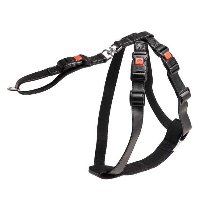 Dieser hochwertige Sicherheitsgurt aus schwarzem Kunstleder bietet optimalen Schutz für Hunde während der Autofahrt. Mit diesem praktischen Hunde-Sicherheitsgurt bleibt Ihr Tier sicher angeschnallt und verhindert ein Herausspringen bei offener Tür oder Fenster. Das Geschirr lässt sich einfach am vorhandenen Sicherheitsgurt befestigen und ist für alle gängigen Fahrzeugtypen geeignet, ohne dass ein zusätzlicher Adapter erforderlich ist. Ausgestattet mit sicheren Safety-Click Verschlüssen und einer weichen Polsterung im Brustbereich, garantiert es höchsten Komfort für Ihren Hund. Die Größe S ist ideal für einen Brustumfang von ca. 35 bis 50 cm. Schützen Sie Ihr Tier und fahren Sie sicher mit diesem zuverlässigen Hunde-Geschirr!