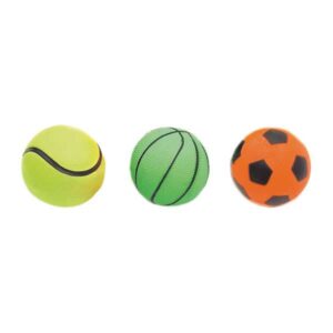 Alle Hunde lieben Ballspiele! Dieser hochwertige Hundeball in auffälligen Neonfarben sorgt für stundenlangen Spielspaß und ist perfekt für aktive Hunde. Mit einem Durchmesser von ca. 6 cm ist er ideal für das Apportieren und Spielen im Freien. Die verschiedenen sportlichen Designs machen den Ball besonders attraktiv. Bitte beachten Sie, dass die Farbwahl aufgrund des Lagerbestands nicht möglich ist. Holen Sie sich diesen langlebigen und farbenfrohen Ball, um die Spielzeit mit Ihrem Hund zu bereichern!