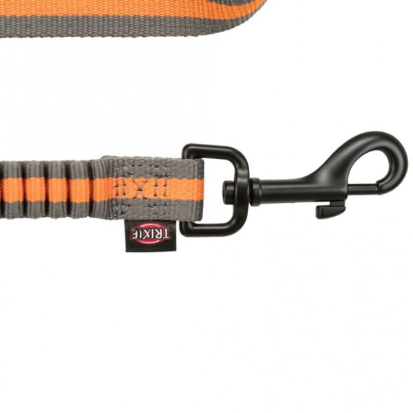 Diese hochwertige Hundeleine ist sowohl zum Umhängen als auch mit einer praktischen Handschlaufe nutzbar und bietet Ihnen maximale Flexibilität beim Spaziergang mit Ihrem Hund. Der integrierte Ruckdämpfer sorgt dafür, dass ruckartiges Ziehen Ihres Hundes sanft abgefedert wird, was den Komfort für Sie und Ihren Vierbeiner erhöht. Die Leine ist stufenlos verstellbar und lässt sich somit individuell anpassen, während die gepolsterte Schlaufe mit Schnappverschluss zusätzlichen Halt und Sicherheit bietet. Mit einer praktischen Öse zum Befestigen von Hundemarken oder Flashlights ist diese Leine ideal für alle Hundehalter. Das strapazierfähige Gurtband in der ansprechenden Farbe grafit/papaya hat eine Länge von ca. 1,33-1,80 m und eine Breite von 20 mm. Investieren Sie in diese hochwertige Hundeleine und genießen Sie entspannte Spaziergänge!