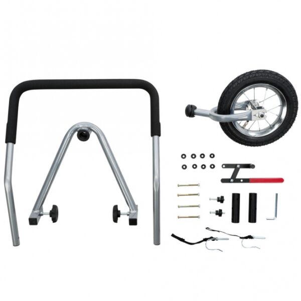 Verwandeln Sie Ihren Fahrrad-Anhänger mühelos in einen praktischen Jogger mit unserem hochwertigen Umbau-Kit. Dieses innovative Produkt ist besonders wendig dank des 360°-Gelenks, das Ihnen maximale Flexibilität beim Joggen bietet. Die integrierte Feststellbremse sorgt für zusätzliche Sicherheit, während der rutschfeste Griff einen komfortablen Halt gewährleistet. Die einfache Montage macht es Ihnen leicht, den Anhänger in kürzester Zeit umzurüsten. Ideal geeignet für Anhänger mit der Artikelnr.: 12816-TRXI, ist dieses Umbau-Kit die perfekte Lösung für aktive Familien, die gerne draußen sind.