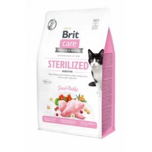 Entdecken Sie unser hochwertiges Alleinfuttermittel für erwachsene Katzen, speziell entwickelt für nahrungssensible und sterilisierte Katzen ab 12 Monaten. Diese Super Premium Trockennahrung unterstützt nicht nur einen gesunden Harntrakt, sondern ist auch hypoallergen und getreidefrei. Mit einem hohen Anteil an frischem Kaninchenfleisch und wertvollen Omega-Fettsäuren sorgt unser Futter für eine gesunde Verdauung und eine natürliche Gewichtsregulierung. Der reduzierte Energiegehalt macht es besonders geeignet für sterilisierte Katzen. Zudem fördern Sanddorn und spezielle Inhaltsstoffe die Gesundheit der Harnwege und tragen zur optimalen pH-Wert-Regulierung bei. Probiotika und Antioxidantien stärken das Immunsystem und die Darmflora, während Taurin die Sehkraft unterstützt. Genießen Sie die Vorteile eines gesunden, schmackhaften Futters ohne künstliche Farbstoffe, Konservierungsstoffe oder GMO – für das Wohlbefinden Ihrer Katze!" *(Wichtige Keywords: Alleinfuttermittel, hochwertige Trockennahrung, hypoallergen, getreidefrei, gesund, nahrungssensible Katzen, sterilisierte Katzen, frisches Kaninchenfleisch, Omega-Fettsäuren, gesunde Verdauung, Gewichtsregulierung, gesunde Harnwege, Immunsystem, Taurin.)*