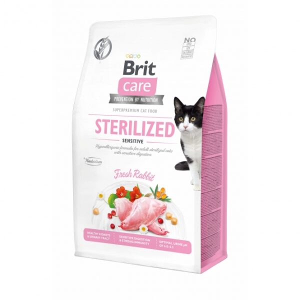 Entdecken Sie unser hochwertiges Alleinfuttermittel für erwachsene Katzen, speziell entwickelt für nahrungssensible und sterilisierte Katzen ab 12 Monaten. Diese Super Premium Trockennahrung unterstützt nicht nur einen gesunden Harntrakt, sondern ist auch hypoallergen und getreidefrei. Mit einem hohen Anteil an frischem Kaninchenfleisch und wertvollen Omega-Fettsäuren sorgt unser Futter für eine gesunde Verdauung und eine natürliche Gewichtsregulierung. Der reduzierte Energiegehalt macht es besonders geeignet für sterilisierte Katzen. Zudem fördern Sanddorn und spezielle Inhaltsstoffe die Gesundheit der Harnwege und tragen zur optimalen pH-Wert-Regulierung bei. Probiotika und Antioxidantien stärken das Immunsystem und die Darmflora, während Taurin die Sehkraft unterstützt. Genießen Sie die Vorteile eines gesunden, schmackhaften Futters ohne künstliche Farbstoffe, Konservierungsstoffe oder GMO – für das Wohlbefinden Ihrer Katze!" *(Wichtige Keywords: Alleinfuttermittel, hochwertige Trockennahrung, hypoallergen, getreidefrei, gesund, nahrungssensible Katzen, sterilisierte Katzen, frisches Kaninchenfleisch, Omega-Fettsäuren, gesunde Verdauung, Gewichtsregulierung, gesunde Harnwege, Immunsystem, Taurin.)*