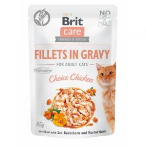 Entdecken Sie die Brit Care Cat Pouch Filets in Soße mit Hühnchen – das ideale Superpremium-Nassfutter für ausgewachsene Katzen. Diese getreidefreie Rezeptur enthält 85% hochwertigen Fleischanteil, darunter 70% Huhn und 15% Leber, und sorgt für einen unvergleichlichen Geschmack. Angereichert mit wertvollem Sanddorn und Kapuzinerkresse bietet dieses Futter nicht nur Abwechslung, sondern auch natürliche Antioxidantien wie Rosmarin-Extrakt, die die Gesundheit Ihrer Katze unterstützen. Ob als Alleinfutter oder schmackhafte Ergänzung zum Trockenfutter – Ihre Katze wird es lieben! Achten Sie darauf, immer frisches Wasser bereitzustellen und das Futter bei Raumtemperatur zu servieren. Die Fütterungsempfehlung variiert je nach Gewicht Ihrer Katze, sodass Sie die perfekte Menge für Ihren Liebling finden können. Gönnen Sie Ihrer Katze das Beste mit Brit Care – für ein glückliches und gesundes Leben!
