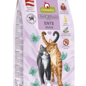 **Was macht GranataPet so besonders?** GranataPet bietet Ihrer Katze ein einzigartiges Geschmackserlebnis dank der hochwertigen Granatapfelkerne, die reich an natürlichen Polyphenolen (Ellagsäure) sind. Diese wertvollen Inhaltsstoffe unterstützen den Zellschutz und stärken das Immunsystem Ihrer Katze, indem sie freie Radikale abfangen. Hergestellt in Österreich, enthält unser Futter extra viel Taurin und Katzenminze, um den natürlichen Bedürfnissen Ihrer Katze gerecht zu werden. Zudem sind unsere Produkte frei von Getreide, Gluten, Weizen, Reis, Mais, Soja und Zuckerzusätzen – ideal für eine gesunde Ernährung. GranataPet DeliCatessen mit Enten- und Geflügelfleisch sorgt für eine ausgewogene Ernährung und ist die perfekte Wahl für Katzen, die das Beste verdienen. Verwöhnen Sie Ihre Katze mit GranataPet – hochwertiges Futter für ein glückliches und gesundes Leben!