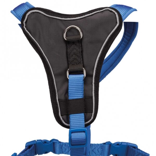 Dieses hochwertige Gurtband in royalblau ist der ideale Begleiter für alle Hundebesitzer, die Wert auf Komfort und Sicherheit legen. Mit einem breiten Brustpolster sorgt es für eine optimale Druckverteilung und verhindert unangenehme Druckstellen. Der stufenlos verstellbare Bruststeg und Bauchgurt ermöglichen eine individuelle Anpassung für einen perfekten Sitz, während die Neoprenpolsterung zusätzlichen Komfort bietet. Für mehr Sicherheit im Dunkeln sind reflektierende Elemente im Brustbereich integriert, und der zusätzliche Anleinring sorgt für vielseitige Nutzungsmöglichkeiten. Ideal für Hunde mit einem Bauchumfang von ca. 75-95 cm und einer Materialbreite von ca. 25 mm – dieses Gurtband vereint hohe Qualität mit durchdachtem Design.