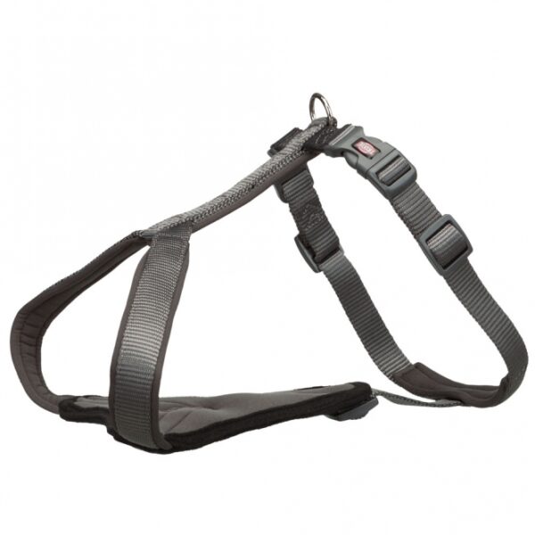 Dieses hochwertige Gurtband bietet Ihnen optimalen Komfort und Sicherheit für Ihren Hund. Mit einem breiten, neoprengepolsterten Brustpolster sorgt es für eine ideale Druckverteilung, sodass Ihr Vierbeiner auch bei längeren Spaziergängen angenehm versorgt ist. Sowohl der Bruststeg als auch der Bauchgurt sind stufenlos verstellbar und passen sich perfekt an den Bauchumfang von ca. 85-105 cm an. Das stylische Gurtband in der Farbe Grafit verfügt über einen zusätzlichen Anleinring sowie reflektierende Elemente im Brustbereich, die für mehr Sichtbarkeit und Sicherheit bei Dämmerung und Dunkelheit sorgen. Mit einer Materialbreite von ca. 25 mm ist dieses Gurtband die perfekte Wahl für Hundebesitzer, die Wert auf hohe Qualität und Funktionalität legen.