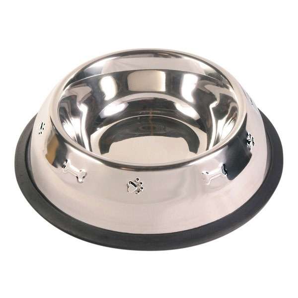 Dieser hochwertige, rostfreie Edelstahlnapf für Hunde ist die ideale Wahl für jeden Hundebesitzer, der Wert auf Qualität und Funktionalität legt. Mit einem praktischen Gummiring sorgt der Napf für Rutschfestigkeit, sodass Ihr vierbeiniger Freund beim Fressen nicht umher schiebt. Die niedlichen Knochen- und Pfoten-Prägungen auf der Außenseite verleihen dem Napf eine charmante Note und machen ihn zu einem echten Blickfang in Ihrer Wohnung. Durch die schwere Ausführung ist der Napf besonders stabil und langlebig. Investieren Sie in diesen eleganten und robusten Edelstahlnapf, der sowohl für Trocken- als auch Nassfutter geeignet ist – für ein zufriedenes und glückliches Hundeleben!