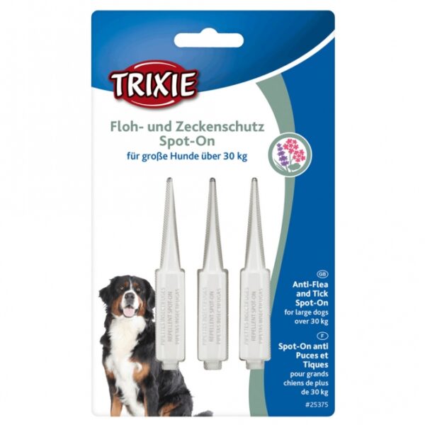 **Verbesserte Produktbeschreibung:** Schützen Sie Ihren Hund effektiv mit unserem hochwirksamen Biozid-Produkt, das speziell für Hunde zwischen 15 und 30 kg entwickelt wurde. Mit den natürlichen Wirkstoffen Geraniol, Lavendel und Icaridin bietet dieses Mittel einen hervorragenden Schutz gegen Flöhe, Zecken, Fliegen und Stechmücken. Die Anwendung erfolgt direkt am Tier und sorgt für eine langanhaltende Wirkung von 3 bis 6 Wochen. Der Inhalt von 3 x 3 ml garantiert eine einfache Handhabung und eine starke Abwehr gegen lästige Insekten. Vertrauen Sie auf unsere hochwertige Lösung für den optimalen Schutz Ihres geliebten Haustiers!