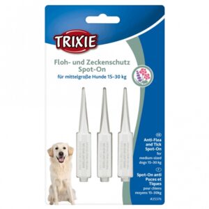 **Verbesserte Produktbeschreibung:** Schützen Sie Ihren Hund effektiv mit unserem hochwirksamen Biozid-Produkt, das speziell für Hunde zwischen 15 und 30 kg entwickelt wurde. Mit den natürlichen Wirkstoffen Geraniol, Lavendel und Icaridin bietet dieses Mittel einen hervorragenden Schutz gegen Flöhe, Zecken, Fliegen und Stechmücken. Die Anwendung erfolgt direkt am Tier und sorgt für eine langanhaltende Wirkung von 3 bis 6 Wochen. Der Inhalt von 3 x 3 ml garantiert eine einfache Handhabung und eine starke Abwehr gegen lästige Insekten. Vertrauen Sie auf unsere hochwertige Lösung für den optimalen Schutz Ihres geliebten Haustiers!