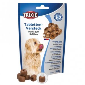 Entdecke unsere praktischen Snacks zum Befüllen für Hunde, die die Gabe von Medikamenten erheblich erleichtern! Mit unserem innovativen Tabletten-Versteck, das von Tierärzten entwickelt wurde, kannst du deinem Vierbeiner die Medikamente einfach und stressfrei verabreichen. Drücke die Tablette in die kleine Öffnung des weichen Leckerlis und schließe sie durch Zusammendrücken – die Tablette bleibt unsichtbar und dein Hund genießt ein schmackhaftes Snack-Erlebnis. Ideal für Hunde, die sich gegen das Schlucken von Tabletten sträuben, sorgt dieser 100g Snack dafür, dass die Medikamente richtig dosiert und problemlos eingenommen werden. Mach die Medikamentengabe zu einem positiven Erlebnis für deinen Hund!