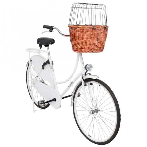 Dieser praktische und stilvolle Weidekorb ist ideal zum Einhängen an die Lenkstange Ihres Fahrrads. Mit einem robusten, kunststoffbeschichteten Gitter bietet er nicht nur hohe Qualität, sondern auch eine ansprechende Optik in natürlicher Farbe. Die Maße von ca. 44 × 48 × 33 cm machen ihn perfekt für den täglichen Gebrauch, während er bis zu 5 kg Gewicht tragen kann. Nutzen Sie diesen vielseitigen Korb, um Ihre Einkäufe oder persönlichen Gegenstände sicher und bequem zu transportieren. Entdecken Sie die Vorteile dieses funktionalen Fahrradzubehörs und genießen Sie Ihre Fahrten mit einem Hauch von Stil!
