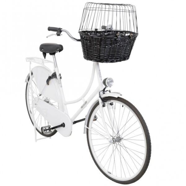 Dieser praktische und stilvolle Fahrradsitz ist ideal zum Einhängen an die Lenkstange und bietet zusätzlichen Komfort für Ihre Fahrten. Er verfügt über ein robustes Gitter, das kunststoffbeschichtet ist und somit eine hohe Langlebigkeit garantiert. Das Kissen mit einem eleganten Velours-Bezug in anthrazit sorgt für eine angenehme Sitzfläche und ist leicht zu reinigen – einfach Handwäsche genügt. Hergestellt aus hochwertiger Weide in der klassischen Farbe schwarz, fügt sich dieser Sitz perfekt in jedes Fahrraddesign ein. Mit den kompakten Maßen von ca. 50 × 41 × 35 cm ist er sowohl funktional als auch platzsparend und kann bis zu 5 kg tragen. Erleben Sie den Unterschied mit diesem hochwertigen Fahrradzubehör, das sowohl Komfort als auch Stil vereint!