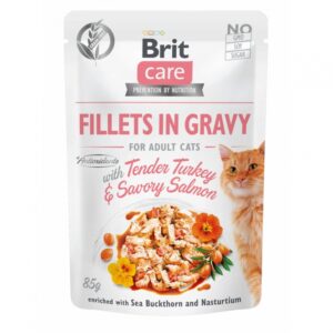 Entdecken Sie das Brit Care Cat Pouch für ausgewachsene Katzen mit zartem Truthahn und herzhaftem Lachs – ein Superpremium-Nassfutter, das speziell für die Bedürfnisse Ihrer Katze entwickelt wurde. Diese getreidefreie Rezeptur enthält 85% Fleischanteil, darunter 62% Huhn, und ist angereichert mit natürlichen Antioxidantien wie Rosmarin-Extrakt sowie wertvollen Zutaten wie Sanddorn und Kapuzinerkresse. Ob als Alleinfutter oder schmackhafte Ergänzung zum Trockenfutter, dieses hochwertige Futter sorgt für eine abwechslungsreiche und geschmackvolle Ernährung. Die Fütterungsempfehlung variiert je nach Gewicht und Aktivitätsniveau Ihrer Katze, und wir empfehlen, stets frisches Wasser bereitzustellen. Verwöhnen Sie Ihre Katze mit einem Futter, das nicht nur lecker, sondern auch gesund ist – für ein glückliches und aktives Leben!
