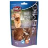 Entdecken Sie unser hochwertiges Ergänzungsfuttermittel für Hunde – die perfekten Belohnungssnacks mit schmackhaftem Kaninchenfleisch. Mit einem Fleischgehalt von 52 % bieten diese glutenfreien Snacks nicht nur einen köstlichen Geschmack, sondern sind auch komplett ohne Zuckerzusatz. Die praktische, wieder verschließbare Verpackung sorgt dafür, dass die Snacks frisch bleiben und einfach zu transportieren sind. Ideal für alle Hunde, die eine gesunde und schmackhafte Belohnung verdienen. Inhalt: 100 g, verpackt in 8 leckeren Stückchen – eine hervorragende Wahl für verantwortungsbewusste Hundebesitzer!
