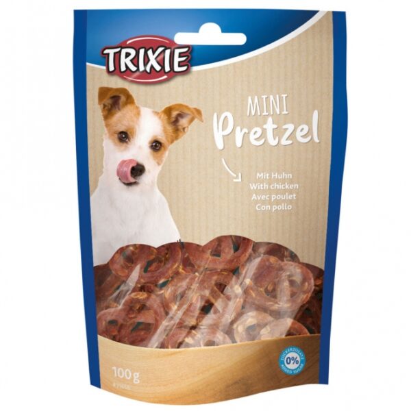 Trixie Mini Pretzels mit Huhn sind der ideale Snack für Ihren vierbeinigen Freund! Diese köstlichen Leckerlis kommen ganz ohne Zuckerzusatz aus und sind somit eine gesunde Wahl für Hunde. Mit einem Inhalt von 100g bieten sie eine praktische Größe für unterwegs oder als Belohnung beim Training. Hergestellt aus hochwertigem Hühnerfleisch, überzeugen die Mini Pretzels durch ihren unvergleichlichen Geschmack und die hohe Qualität der Zutaten. Verwöhnen Sie Ihren Hund mit diesen leckeren Snacks, die nicht nur gut schmecken, sondern auch für eine ausgewogene Ernährung sorgen!