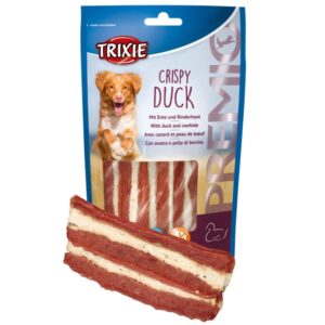 Crispy Ducks sind die perfekten Ergänzungsfuttermittel für Hunde, die knusprige Entenstreifen mit einer köstlichen Füllung aus Rinderhaut kombinieren. Mit einem hohen Fleischgehalt von 88% sind diese Snacks nicht nur reich an Proteinen, sondern auch völlig ohne Zuckerzusatz – ideal für eine gesunde Ernährung Ihres Hundes. Dank der praktischen, wiederverschließbaren Verpackung bleiben die Snacks besonders lange frisch und schmackhaft. Jede Packung enthält 100 g dieser hochwertigen Leckerlis, die aus 88% Ente und 10% Rinderhaut bestehen. Die analytischen Bestandteile zeigen einen hohen Proteingehalt von 50%, während der Fettgehalt bei 6% liegt. Verwöhnen Sie Ihren vierbeinigen Freund mit diesen gesunden und schmackhaften Snacks, die die Lebensfreude Ihres Hundes steigern!