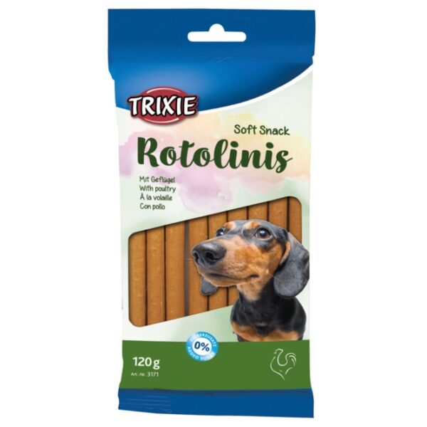 Rotolinis sind die perfekte Ergänzung für die Ernährung Ihres Hundes und bieten einen schmackhaften Snack für zwischendurch. Diese hochwertigen Ergänzungsfuttermittel enthalten 20% Geflügel und sind reich an Rohprotein (31%), was sie zu einer idealen Wahl für eine ausgewogene Ernährung macht. Sie bestehen aus einer sorgfältigen Mischung von Fleisch, tierischen Nebenerzeugnissen, Getreide, pflanzlichen Nebenerzeugnissen und Mineralstoffen, die Ihrem Hund die nötige Energie liefern. Mit einem Fettgehalt von nur 6% sind die Rotolinis auch für Hunde geeignet, die auf ihr Gewicht achten müssen. Jedes Paket enthält 12 Stück, jeweils 12 cm lang, und bietet somit eine praktische Lösung für die tägliche Belohnung Ihres Vierbeiners. Genießen Sie die Kombination aus Geschmack und Qualität – Rotolinis sind der ideale Snack für gesunde Hunde!