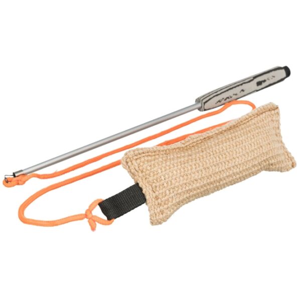 Diese innovative Teleskopangel ist die perfekte Lösung für alle, die körperliche und geistige Auslastung für ihre Haustiere suchen. Sie kombiniert tiergerechtes Training mit einem leichten Design aus hochwertigem Fiberglas und einem robusten, genähten Jute-Dummy. Mit einer Länge von ca. 110 cm und einer Schnur von ca. 100 cm ermöglicht sie ein einfaches und effektives Spiel für Ihren Hund. Der Jute-Dummy hat eine Größe von ca. 19 cm und ist ideal für das Apportieren. Investieren Sie in die Gesundheit und das Wohlbefinden Ihres Haustiers mit diesem praktischen und hochwertigen Trainingszubehör!