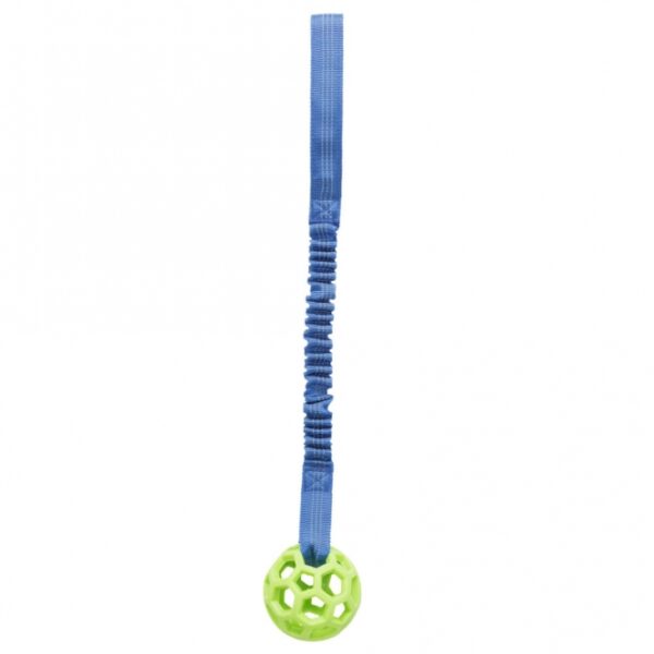 Dieser strapazierfähige Ball aus TPR (Thermoplastisches Gummi) ist der perfekte Spielzeug für aktive Hunde. Mit einem Durchmesser von ca. 7 cm und einer Länge von ca. 48 cm bietet er die ideale Größe für ein aufregendes Spiel. Der integrierte Ruckdämpfer sorgt für sanfte Rückprall-Effekte, die das Spielen noch spannender machen. Hergestellt aus hochwertigem Polyester und TPR, ist dieser Ball sowohl langlebig als auch sicher für deinen Vierbeiner. Bitte beachte, dass die Farben variieren können und eine Farbwahl leider nicht möglich ist, da die Auswahl je nach Lagerbestand erfolgt. Hol dir diesen vielseitigen Spielball für stundenlangen Spaß und Bewegung!