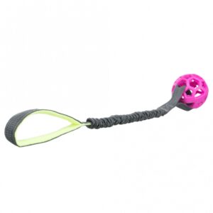 Dieser strapazierfähige Ball aus TPR (Thermoplastisches Gummi) ist der perfekte Spielzeug für aktive Hunde. Mit einem Durchmesser von ca. 7 cm und einer Länge von ca. 48 cm bietet er die ideale Größe für ein aufregendes Spiel. Der integrierte Ruckdämpfer sorgt für sanfte Rückprall-Effekte, die das Spielen noch spannender machen. Hergestellt aus hochwertigem Polyester und TPR, ist dieser Ball sowohl langlebig als auch sicher für deinen Vierbeiner. Bitte beachte, dass die Farben variieren können und eine Farbwahl leider nicht möglich ist, da die Auswahl je nach Lagerbestand erfolgt. Hol dir diesen vielseitigen Spielball für stundenlangen Spaß und Bewegung!
