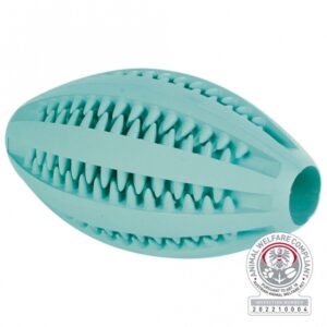 Dieser hochwertige Naturgummi-Kauspielzeug mit erfrischendem Minzgeschmack ist der perfekte Begleiter für Ihren Hund. Mit einer Größe von ca. 11 cm bietet es nicht nur stundenlangen Spielspaß, sondern massiert auch sanft das Zahnfleisch Ihres Vierbeiners und fördert die Zahngesundheit. Zudem ist es tierschutzkonform nach § 18 (AT), sodass Sie sicher sein können, dass Ihr Haustier nur das Beste bekommt. Investieren Sie in dieses langlebige und sichere Kauspielzeug, das sowohl Spaß als auch gesundheitliche Vorteile für Ihren Hund bietet!