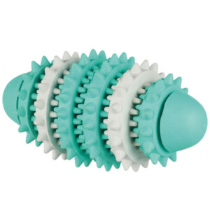 Entdecken Sie unser hochwertiges Spielzeug aus Naturgummi mit erfrischendem Minzgeschmack, perfekt für Ihr Haustier! Dieses ca. 15 cm große Kauspielzeug massiert sanft das Zahnfleisch und fördert die Zahngesundheit Ihres Hundes. Es ist nicht nur langlebig und robust, sondern auch tierschutzkonform gemäß § 18 (AT), was es zu einer sicheren Wahl für Ihren vierbeinigen Freund macht. Gönnen Sie Ihrem Hund das Beste – ein Spielzeug, das Spaß macht und gleichzeitig die Mundhygiene unterstützt!