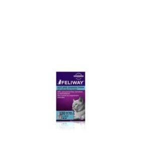 Entdecken Sie die Nachfüllpackung für Ihren Feliway Zerstäuber, die speziell entwickelt wurde, um Stresssymptome bei Katzen zu reduzieren. Diese hochwertige Lösung ist für Katzen jeden Alters geeignet und lässt sich einfach mit dem kugelförmigen Feliway Steckdosen-Verdampfer verwenden. Der 48 ml Flakon reicht für ca. 30 Tage und ist geruchslos sowie sicher in der Anwendung. Feliway ahmt das natürliche Gesichtspheromon Ihrer Katze nach und schafft somit eine vertraute und sichere Umgebung. Ideal für stressige Situationen wie Umzüge, Reisen oder die Einführung neuer Mitbewohner, fördert es das Wohlbefinden Ihrer Katze. Klinische Studien zeigen, dass Feliway Urinmarkierungen um bis zu 98% reduziert und das allgemeine Verhalten Ihrer Katze verbessert, indem es Appetitlosigkeit und reduzierte Aktivität verringert. Nutzen Sie die Vorteile von Feliway, um das Stresslevel Ihrer Katze zu senken und ihr ein glückliches Leben zu ermöglichen!
