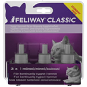 Das FELIWAY® 3x30 Tage Vorteilspack enthält hochwertige Nachfüllflakons für den FELIWAY® Classic Niedrigtemperatur-Verdampfer, der speziell entwickelt wurde, um das Wohlbefinden Ihrer Katze zu fördern. Mit einer synthetischen Pheromonkonzentration von 3,5% sorgt dieser Flakon für eine entspannende Atmosphäre in Ihrem Zuhause. Um die optimale Wirkung aufrechtzuerhalten, empfehlen wir, den Flakon alle 60 Tage auszutauschen. Als praktische Erinnerung können Sie den FELIWAY®-Aufkleber vom Etikett in Ihren Kalender kleben. Genießen Sie die Vorteile eines harmonischen Zusammenlebens mit Ihrer Katze – für ein glückliches und entspanntes Zuhause.