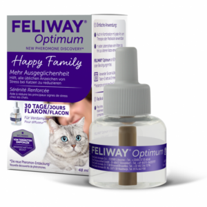 Der FELIWAY® Optimum Nachfüllflakon mit 48 ml ist die perfekte Ergänzung für Ihr FELIWAY® Optimum Start-Set und sorgt für ein harmonisches Zuhause für Ihre Katze. Dieser hochwertige Nachfüllflakon enthält einen analogen Katzenpheromon-Komplex von 2%, der speziell entwickelt wurde, um Stress und unerwünschtes Verhalten bei Katzen zu reduzieren. Die Anwendung ist einfach und effektiv: Der Nachfüllflakon kann dauerhaft (24/7) verwendet werden und sollte alle 30 Tage ausgetauscht werden, während der Verdampfer alle 6 Monate gewechselt werden sollte. Vertrauen Sie auf FELIWAY® für eine entspannte und glückliche Katze – die ideale Lösung für Katzenbesitzer, die Wert auf hohe Qualität und einfache Handhabung legen.