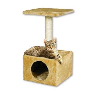 Der Karlie Kratzbaum Amethyst ist die perfekte Wahl für Katzenliebhaber, die ihren Haustieren einen komfortablen Rückzugsort bieten möchten. Dieser hochwertige Kratzbaum besteht aus einer gemütlichen Höhle, einer großzügigen Liegeplatte und einem stabilen Sisal-Kratzstamm, der ideal zum Krallenschärfen ist. Die plüschbezogenen Flächen sorgen für einen weichen Schlafplatz, während der robuste Sisal-Stamm die Krallen Ihrer Katze auf natürliche Weise pflegt. Mit kompakten Gesamtmaßen von 30 x 30 x 55 cm (BxTxH) und einem Stammdurchmesser von ca. 6 cm passt dieser Kratzbaum perfekt in jede Wohnung. Gönnen Sie Ihrer Katze den besten Platz zum Entspannen und Spielen – der Karlie Kratzbaum Amethyst vereint Qualität, Funktionalität und ansprechendes Design!