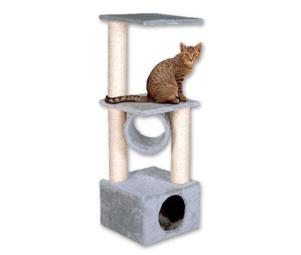 Entdecken Sie den Karlie Kratzbaum Viola, das perfekte Spiel- und Ruheparadies für Ihre Katze! Dieser hochwertige Kratzbaum bietet eine gemütliche Höhle, drei robuste Sisal-Stämme zum Krallenschärfen, zwei bequeme Liegeplatten und eine plüschige Röhre, die zum Spielen einlädt. Die Platten und die Höhle sind mit weichem Plüsch bezogen, was für einen angenehmen Schlafplatz sorgt. Mit Gesamtmaßen von 35 x 35 x 103 cm (BxTxH) und einem Höhleneingang von 18 cm Durchmesser ist dieser Kratzbaum ideal für Katzen jeder Größe. Gönnen Sie Ihrer Katze den besten Rückzugsort und die Möglichkeit, ihre Krallen auf den Sisal-Stämmen zu wetzen – für ein glückliches und gesundes Katzenleben!