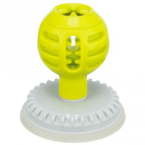 Der Lick'n'Snack Ball ist das ideale Spielzeug für unruhige oder gestresste Hunde. Durch das Schlecken an diesem innovativen Snack-Spielzeug wird dein Vierbeiner beruhigt und findet Ruhephasen. Mit einer speziellen Konstruktion, die Platz für größere Leckerbissen bietet, und seitlichen Rillen, die perfekt für Leberwurst oder andere Pasten geeignet sind, sorgt der Ball für eine lange Beschäftigungsdauer bei geringer Snack-Aufnahmemenge. Die einfache Anbringung an glatten Oberflächen erfolgt dank des praktischen Saugnapfes mühelos. Hergestellt aus hochwertigem Kunststoff und TPR, ist der Lick'n'Snack Ball zudem tierschutzkonform nach § 18 (AT). Regelmäßige Reinigung gewährleistet, dass dein Hund lange Freude an diesem hochwertigen Spielzeug hat. Maße: ca. ø 8/12 cm × 13 cm. Hol dir jetzt den besten Stressabbau für deinen Hund!