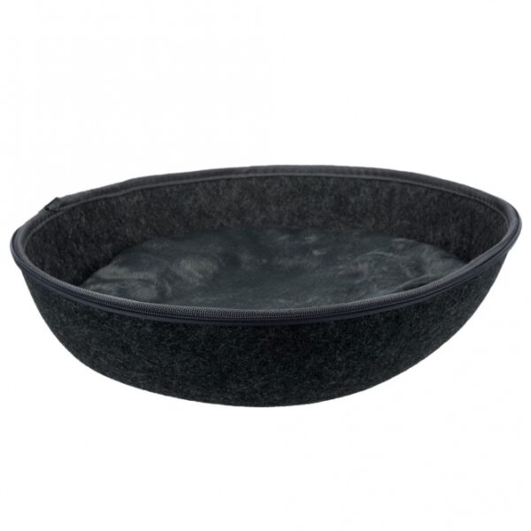 Die Kuschelhöhle Liva ist die ideale Schlaflösung für Ihr Haustier und besteht aus hochwertigem, formstabilem Filz (Polyester), der sowohl isolierend als auch schmutzabweisend ist. Dank des praktischen Reißverschlusses kann die Höhle vollständig geöffnet und platzsparend verstaut werden. Alternativ lässt sich die Kuschelhöhle auch ohne Dach als bequemes Bett nutzen. Das enthaltene Kissen mit einem weichen Plüsch-Bezug und Polyestervlies-Füllung sorgt für einen kuscheligen Schlafplatz, den Ihr Haustier lieben wird. Das Kissen ist zudem leicht per Handwäsche zu reinigen, was die Pflege erleichtert. Mit den Maßen von ca. 40 x 24 x 47 cm und in stilvollem Anthrazit passt die Kuschelhöhle perfekt in jedes Zuhause. Gönnen Sie Ihrem Liebling den Komfort, den er verdient!