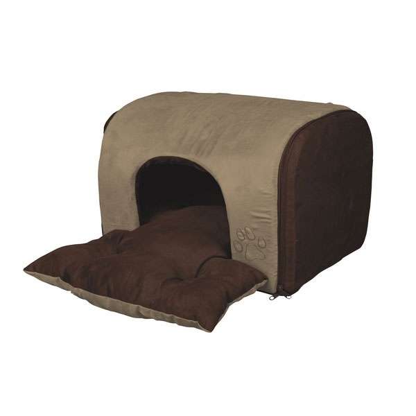 Die Kuschelhöhle Hollis ist das perfekte kuschelige Zuhause für Ihren geliebten Vierbeiner. Aus hochwertigem Polyester mit einer eleganten Veloursleder-Optik gefertigt, bietet diese Höhle nicht nur Komfort, sondern auch eine ansprechende Optik. Die Schaumstoff-Füllung sorgt für eine gemütliche Liegefläche, während der pflegeleichte Nylonboden eine einfache Reinigung ermöglicht. Mit einem herausnehmbaren Wendekissen aus Polyestervlies verwandelt sich die Kuschelhöhle in ein wahres Kuschelparadies für Ihr Haustier. Die Höhle lässt sich bei 30°C per Handwäsche leicht reinigen. Mit den kompakten Maßen von ca. 43 x 32 x 36 cm und der eleganten Farbgebung in Sand und Dunkelbraun ist die Kuschelhöhle Hollis nicht nur funktional, sondern auch ein stilvolles Accessoire für Ihr Zuhause. Gönnen Sie Ihrem Tier den Komfort, den es verdient!