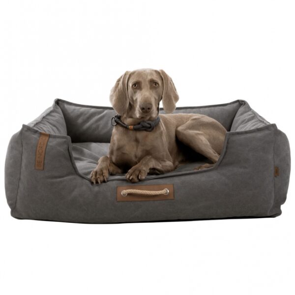 Entdecken Sie das hochwertige TRIXIE Hundebett in elegantem Dunkelgrau, das nicht nur durch seine robuste Canvas-Haptik überzeugt, sondern auch mit einem strapazierfähigen Baumwoll-/Polyester-Bezug ausgestattet ist. Die Schaumstoffflocken-Füllung sorgt für optimalen Komfort und ein fest integriertes Kissen bietet zusätzlichen Halt für Ihren vierbeinigen Freund. Mit einem praktischen Tragegriff lässt sich das Bett mühelos transportieren, während der rutschfeste Boden für Stabilität sorgt. Der Bezug ist abnehmbar und bei 40°C waschbar, was die Pflege zum Kinderspiel macht. Hergestellt in der EU, unterstützt der Verkauf dieser Serie zudem Meeresschutzprojekte und trägt aktiv zum Natur- und Artenschutz bei. Gönnen Sie Ihrem Hund den besten Schlafplatz mit diesem hochwertigen und günstigen Hundebett!