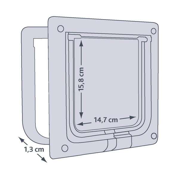 Diese hochwertige Katzenklappe ist die perfekte Lösung für alle Katzenbesitzer, die ihren Haustieren mehr Freiheit bieten möchten. Mit ihrem 2-Wege-Design ermöglicht sie einen einfachen Zugang nach innen und außen. Hergestellt aus wetterfestem Kunststoff, garantiert die Klappe Langlebigkeit und Widerstandsfähigkeit, während die transparente Klappe und der geräuscharme Betrieb für eine angenehme Nutzung sorgen. Die spezielle Dichtung und der Magnetverschluss sorgen dafür, dass keine Zugluft entsteht, und der Sicherheitsverschluss bietet zusätzlichen Schutz. Mit einer Einbautiefe von nur 13 mm und Gesamtmaßen von ca. 21 × 21 cm passt diese Katzenklappe in nahezu jede Tür oder Wand. Der Ausschnitt misst ca. 16,2 × 17 cm, während die Klappengröße ca. 14,7 × 15,8 cm beträgt. In elegantem Weiß fügt sich die Klappe harmonisch in jedes Zuhause ein. Machen Sie das Leben Ihrer Katze einfacher und komfortabler mit dieser praktischen und stilvollen Katzenklappe!