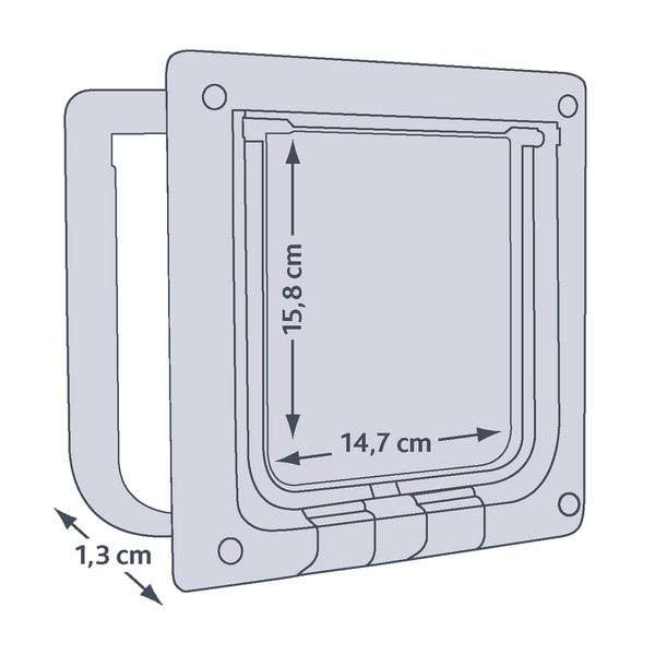 Diese hochwertige Katzenklappe ist die perfekte Lösung für alle Katzenbesitzer, die ihren Vierbeinern mehr Freiheit bieten möchten. Mit einem praktischen 4-Wege-System ermöglicht die Klappe Ihren Katzen, selbstständig ein- und auszugehen, während sie wetterfest und aus robustem Kunststoff gefertigt ist. Die transparente Klappe ist geräuscharm und sorgt mit einer speziellen Dichtung und einem Magnetverschluss für eine optimale Abdichtung. Zudem bietet der Sicherheitsverschluss zusätzlichen Schutz. Die Einbautiefe beträgt ca. 13 mm, während die Gesamtmaße etwa 21 × 21 cm betragen. Der Ausschnitt hat die Maße ca. 16,2 × 17 cm und die Klappengröße misst ca. 14,7 × 15,8 cm. In einem eleganten Braun fügt sich diese Katzenklappe harmonisch in jedes Zuhause ein. Investieren Sie in diese praktische und langlebige Katzenklappe für mehr Komfort und Sicherheit für Ihre Katze!