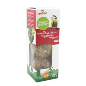 Der Maxi-Vogelknödel von Natürlich Pfiffikus ist die ideale Wahl für Vogelliebhaber, die ihren gefiederten Freunden eine hochwertige und nahrhafte Fütterung bieten möchten. In dieser praktischen Verpackung erhalten Sie drei Stück des beliebten Vogelknödels, der in verschiedenen Größen erhältlich ist. Unsere Vogelknödel sind ohne Netz hergestellt, was die Fütterung im passenden Futterspender besonders einfach und umweltfreundlich macht. Die nachhaltige Produktion schont die Umwelt und sorgt dafür, dass Sie Ihren Vögeln mit gutem Gewissen füttern können. Die Inhaltsstoffe umfassen sorgfältig ausgewählte Getreide, Öle und Fette, Saaten, Nüsse sowie Mineralstoffe, die für eine ausgewogene Ernährung sorgen. Entscheiden Sie sich für den Maxi-Vogelknödel von Natürlich Pfiffikus und genießen Sie die Freude, Ihren Vögeln etwas Gutes zu tun!