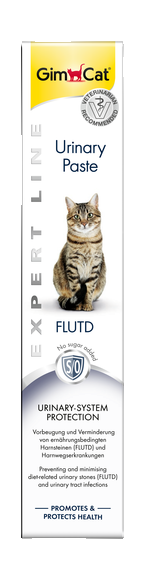 Die **GimCat Urinary Paste** ist ein hochwertiges Ergänzungsfutter für Katzen, das speziell entwickelt wurde, um Harnwegserkrankungen effektiv zu reduzieren. Wissenschaftlich nachgewiesene Inhaltsstoffe entziehen der Nahrung bereits im Darm schädliche Bestandteile, die an der Bildung von Struvit- und Calciumoxalat-Harnsteinen beteiligt sind. Diese einzigartige Paste wirkt somit gegen beide Arten von Harnsteinen und unterstützt die Gesundheit der ableitenden Harnwege von innen. Sie ist frei von Konservierungsstoffen, künstlichen Farbstoffen, Geschmacksverstärkern sowie laktosefrei und ohne Zuckerzusatz. Die Zusammensetzung umfasst pflanzliche Nebenerzeugnisse, Öle, Fette und N-Acetyl-Glucosamin, was die Paste zu einer gesunden Wahl für Ihre Katze macht. Füttern Sie täglich 6 cm direkt aus der Tube oder mischen Sie es unter das Futter, um die Gesundheit Ihrer Katze zu fördern. Wählen Sie die GimCat Urinary Paste für eine effektive und sichere Unterstützung der Harnwegsgesundheit Ihrer Katze!