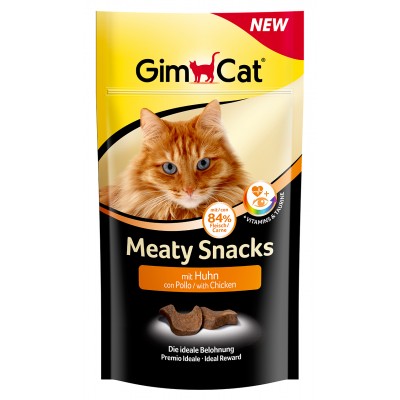 GimCat Meaty Snacks mit Huhn sind die perfekten, schmackhaften Leckereien für Ihre Katze. Diese saftigen Snacks in Hühnchen-Form überzeugen durch einen hohen Fleischanteil von 67% und sind reich an wertvollen Vitaminen sowie Taurin, das für die Gesundheit Ihrer Katze wichtig ist. Ideal zur Belohnung und zum Verwöhnen, enthalten sie keine künstlichen Farbstoffe oder Aromen und sind laktosefrei sowie ohne Konservierungsstoffe. Die hochwertigen Zutaten setzen sich aus 84% Fleisch und tierischen Nebenerzeugnissen zusammen, ergänzt durch Mineralstoffe und pflanzliche Nebenerzeugnisse. Mit einem Proteingehalt von 36% und einem Fettgehalt von 18% bieten diese Snacks eine ausgewogene Ernährung. Füttern Sie Katzenkindern ab dem 4. Monat bis zu 2 Stück pro Tag und Erwachsenen Katzen bis zu 4 Stück pro Tag. Sorgen Sie stets für frisches Wasser. Verwöhnen Sie Ihre Katze mit diesen gesunden und leckeren Snacks für ein glückliches und aktives Leben!