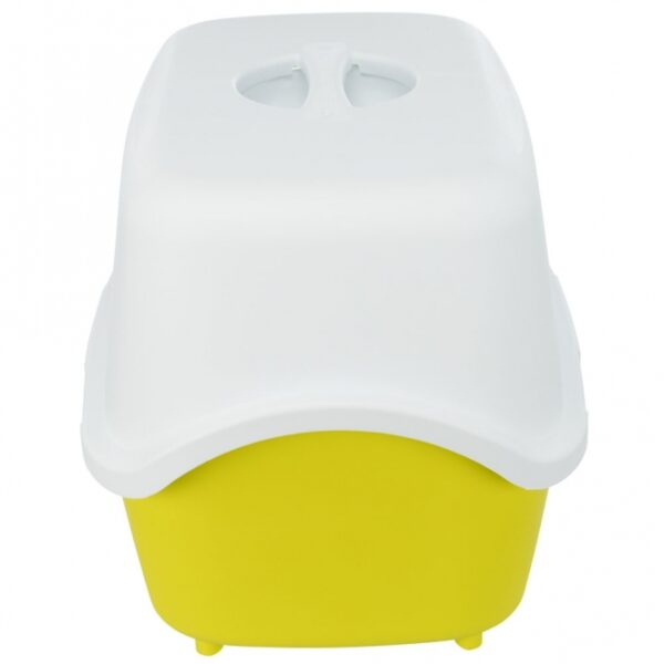 Die Katzentoilette Vico mit Haube ist die perfekte Lösung für alle Katzenbesitzer, die Wert auf Sauberkeit und Stil legen. Mit den praktischen Easy Click-Verschlüssen lässt sich die Toilette mühelos öffnen und reinigen, was den Pflegeaufwand erheblich reduziert. Hergestellt aus hochwertigem Kunststoff, ist sie nicht nur langlebig, sondern auch leicht zu handhaben. Die kompakten Maße von ca. 40 × 40 × 56 cm passen in jede Ecke Ihres Zuhauses, während die frische Farbkombination aus lime und weiß einen modernen Akzent setzt. Entscheiden Sie sich für die Katzentoilette Vico – Qualität und Funktionalität zu einem günstigen Preis!