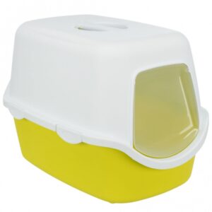 Die Katzentoilette Vico mit Haube ist die perfekte Lösung für alle Katzenbesitzer, die Wert auf Sauberkeit und Stil legen. Mit den praktischen Easy Click-Verschlüssen lässt sich die Toilette mühelos öffnen und reinigen, was den Pflegeaufwand erheblich reduziert. Hergestellt aus hochwertigem Kunststoff, ist sie nicht nur langlebig, sondern auch leicht zu handhaben. Die kompakten Maße von ca. 40 × 40 × 56 cm passen in jede Ecke Ihres Zuhauses, während die frische Farbkombination aus lime und weiß einen modernen Akzent setzt. Entscheiden Sie sich für die Katzentoilette Vico – Qualität und Funktionalität zu einem günstigen Preis!