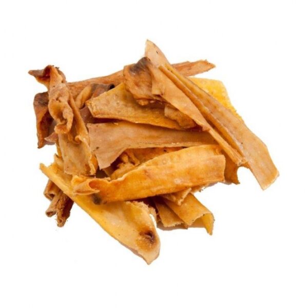 Entdecken Sie die knackigen Streifen aus frittierter Schweinehaut (Schweineschwarten), ein natürlicher Kauspaß für jeden Hund! Diese hochwertigen Snacks sind reich an Rohprotein (70,60%) und enthalten wertvolles Rohfett (23,40%), was sie zu einer idealen Belohnung für Ihren Vierbeiner macht. Unsere Schweineschwarten sind nicht nur schmackhaft, sondern auch leicht verdaulich, sodass Ihr Hund lange Freude daran hat. Achten Sie darauf, dass Ihr Hund immer ausreichend frisches Wasser zur Verfügung hat, um die Fütterung optimal zu gestalten. Verwöhnen Sie Ihren Hund mit diesen gesunden und leckeren Snacks – der beste Kauspaß für glückliche und zufriedene Hunde!