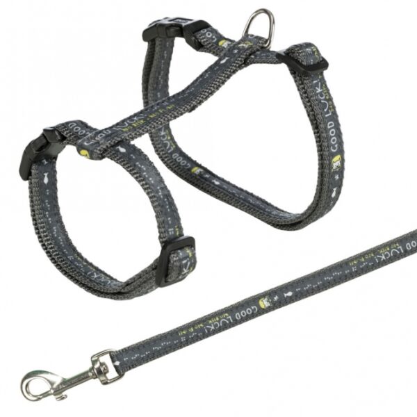 Dieser hochwertige Katzenharness ist speziell für große Katzen konzipiert und bietet höchsten Tragekomfort. Mit einem aufgenähten Motivband und einem stufenlos verstellbaren Gurtband lässt sich das Geschirr individuell anpassen, um optimalen Halt zu gewährleisten. Die praktischen Schnappverschlüsse sorgen für eine sichere und einfache Handhabung. Der Bauchumfang ist flexibel von ca. 34 bis 57 cm einstellbar, während die Breite des Gurtbands bei 13 mm liegt. Die dazugehörige Leine hat eine Länge von 1,20 m, ideal für entspannte Spaziergänge. Bitte beachten Sie, dass die Farbwahl aufgrund des Lagerbestands nicht möglich ist – Sie erhalten eine zufällige, attraktive Farbe. Dieses Katzenharness verbindet Funktionalität mit Stil und ist die perfekte Wahl für verantwortungsvolle Katzenbesitzer, die Wert auf Sicherheit und Qualität legen.