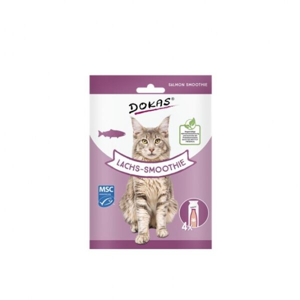 Entdecken Sie den cremigen Snack für Ihre Katze – die smooth‘e Freude! Dieser gesunde Snack mit 60 % hochwertigem Lachsfilet, ergänzt durch nahrhafte Blaubeeren, Sellerie und Kombu-Algen, ist die perfekte kalorienarme Belohnung oder ein schmackhaftes Topping für das Hauptfutter. Verpackt in praktischen Einzelportionen, garantiert er stets frischen Genuss. Unser Lachsfilet stammt aus nachhaltiger Fischerei und trägt das MSC-Zertifikat, was für höchste Qualität und Umweltbewusstsein steht. Ideal als Snack zwischen den Mahlzeiten, denken Sie daran, die tägliche Futtermenge anzupassen und immer frisches Trinkwasser bereitzustellen. Lagern Sie die Snacks kühl und trocken und verwenden Sie sie nach dem Öffnen zügig. Verwöhnen Sie Ihre Katze mit diesem gesunden und schmackhaften Snack!" **Keywords:** Snack für Katzen, cremiger Snack, hochwertiges Lachsfilet, kalorienarme Belohnung, nachhaltige Fischerei, MSC-zertifiziert, gesunde Katzenleckerlis.