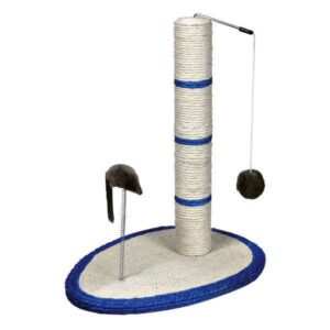 Der Kratzstamm Scratch Me ist der perfekte Kratzbaum für Ihre Katze! Er ist vollständig mit hochwertigem Natursisal umwickelt, was sowohl dem Stamm als auch der stabilen Bodenplatte zusätzlichen Halt verleiht und viel Platz zum Krallenwetzen bietet. Der drehbare Spielzeuganhänger, der oben am Stamm befestigt ist, sorgt für stundenlangen Spielspaß und ist mit einem aufregenden Spielzeug am Gummiband ausgestattet. Zusätzlich gibt es ein weiteres Spielzeug, das auf einer Spiralfeder sitzt, um das Spielvergnügen noch zu steigern. Um Ihre Katze zusätzlich zu verwöhnen, ist der Kratzstamm mit Catnip ausgestattet. Die Grundfläche beträgt ca. 40 x 30 cm, mit einem Stammdurchmesser von ca. 7 cm und einer Höhe von ca. 50 cm. Erhältlich in verschiedenen Farben, wobei die Farbwahl je nach Lagerbestand erfolgt. Investieren Sie in diesen Kratzstamm, um die Krallenpflege und das Spielvergnügen Ihrer Katze zu fördern!