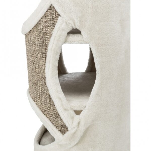 Dieser hochwertige Katzenbaum aus Sisal und Plüsch (Polyester) mit einem Gewicht von 240 g/m² ist der perfekte Rückzugsort für Ihre Katze. Die gemütliche Höhle ist mit weichem Plüsch und Fleece ausgestattet und bietet einen komfortablen Platz zum Entspannen. Die Liegeplatte verfügt über ein abnehmbares Kuschelbett und ein Wendekissen, das sich leicht per Handwäsche reinigen lässt. In einem eleganten Lichtgrau fügt sich dieser Katzenbaum harmonisch in jede Wohnung ein. Mit einer Höhe von ca. 85 cm und einem Durchmesser von ca. 38 cm ist er ideal für Katzen aller Größen. Gönnen Sie Ihrer Katze den besten Komfort und die höchste Qualität, die sie verdient!